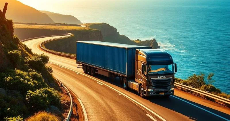Frete de carga no litoral paulista